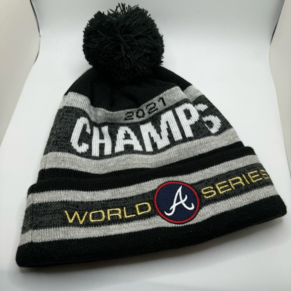 Atlanta Braves -2021 World Series champs beanie locker room knit cap - NEW - Picture 1 of 4
